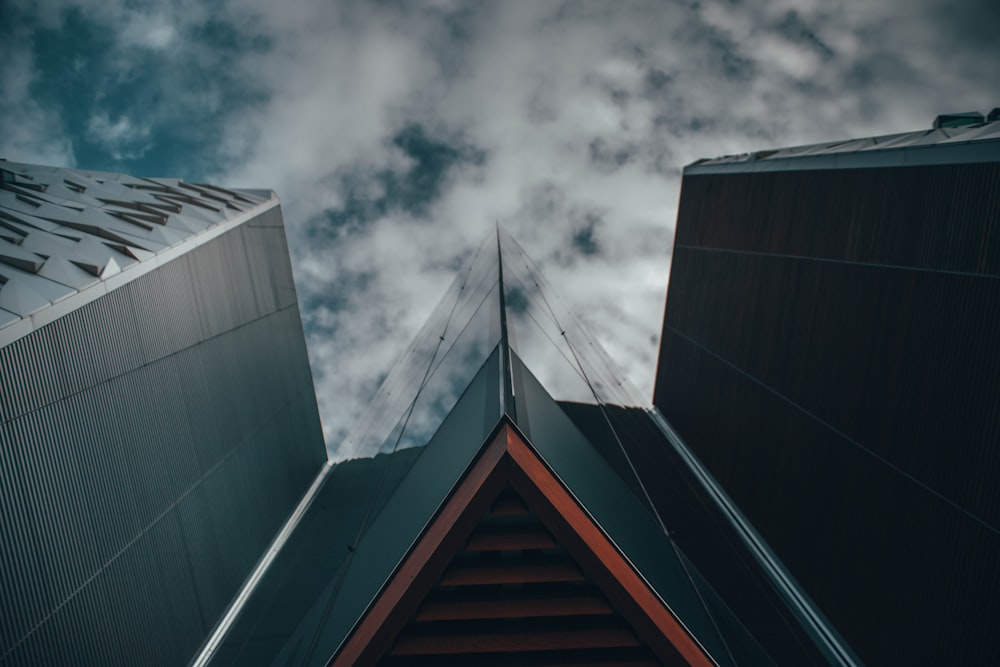 low-angle photography of buildings