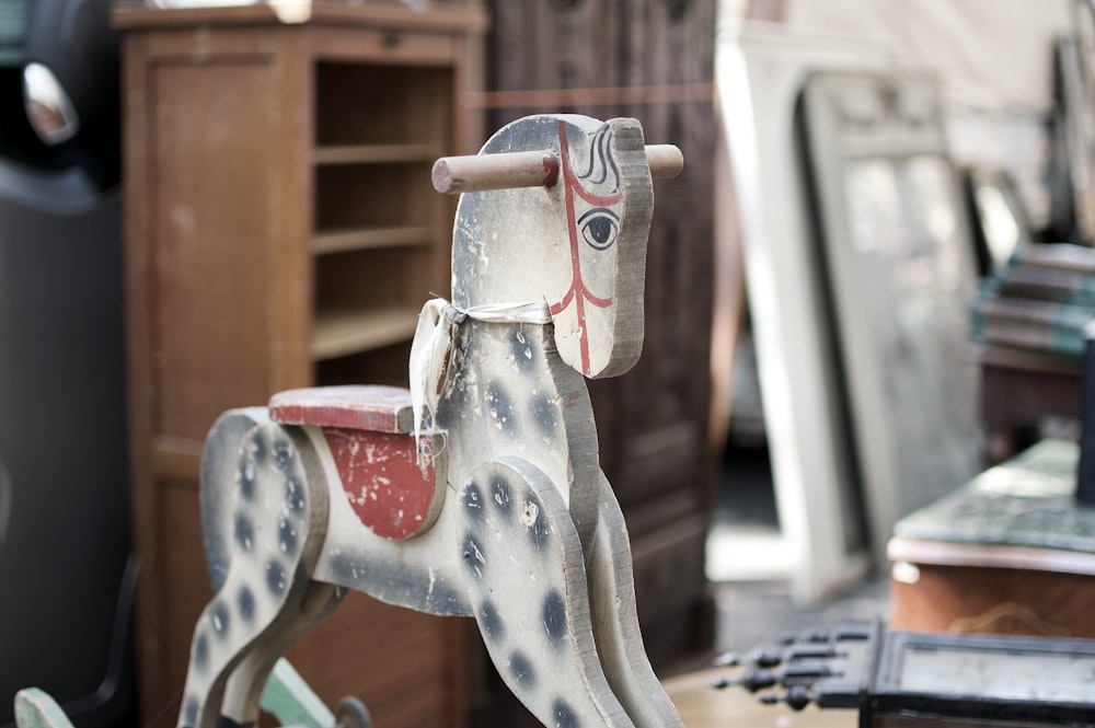 gray rocking horse toy