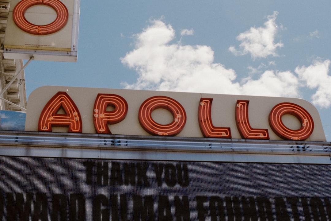 red and white Apollo signage