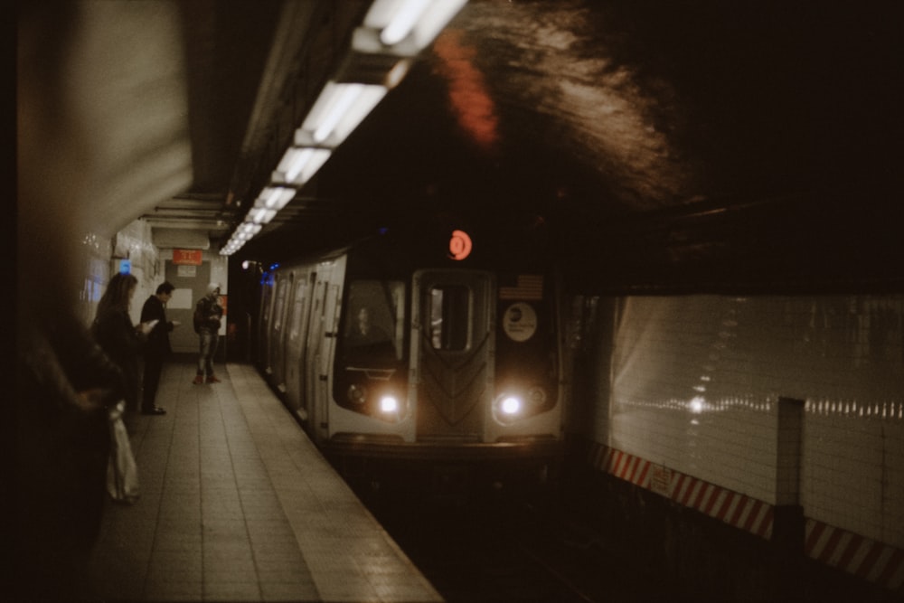 subway station on focus photography