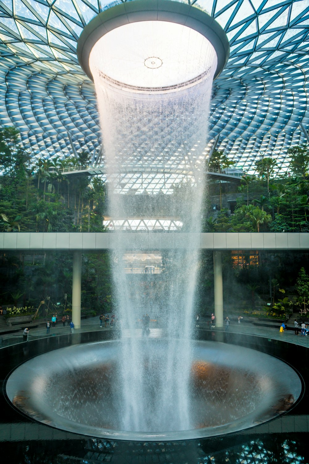 waterfalls inside building