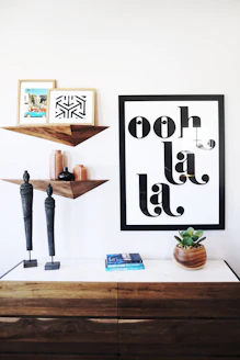 black wooden frame