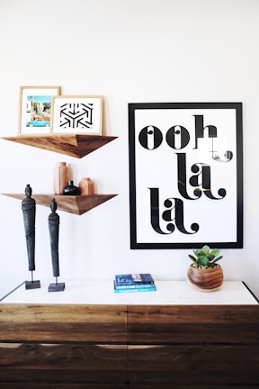 black wooden frame