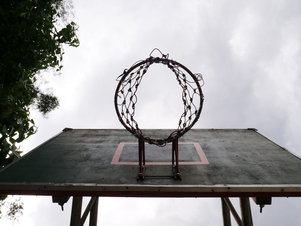 black wooden basketball ring