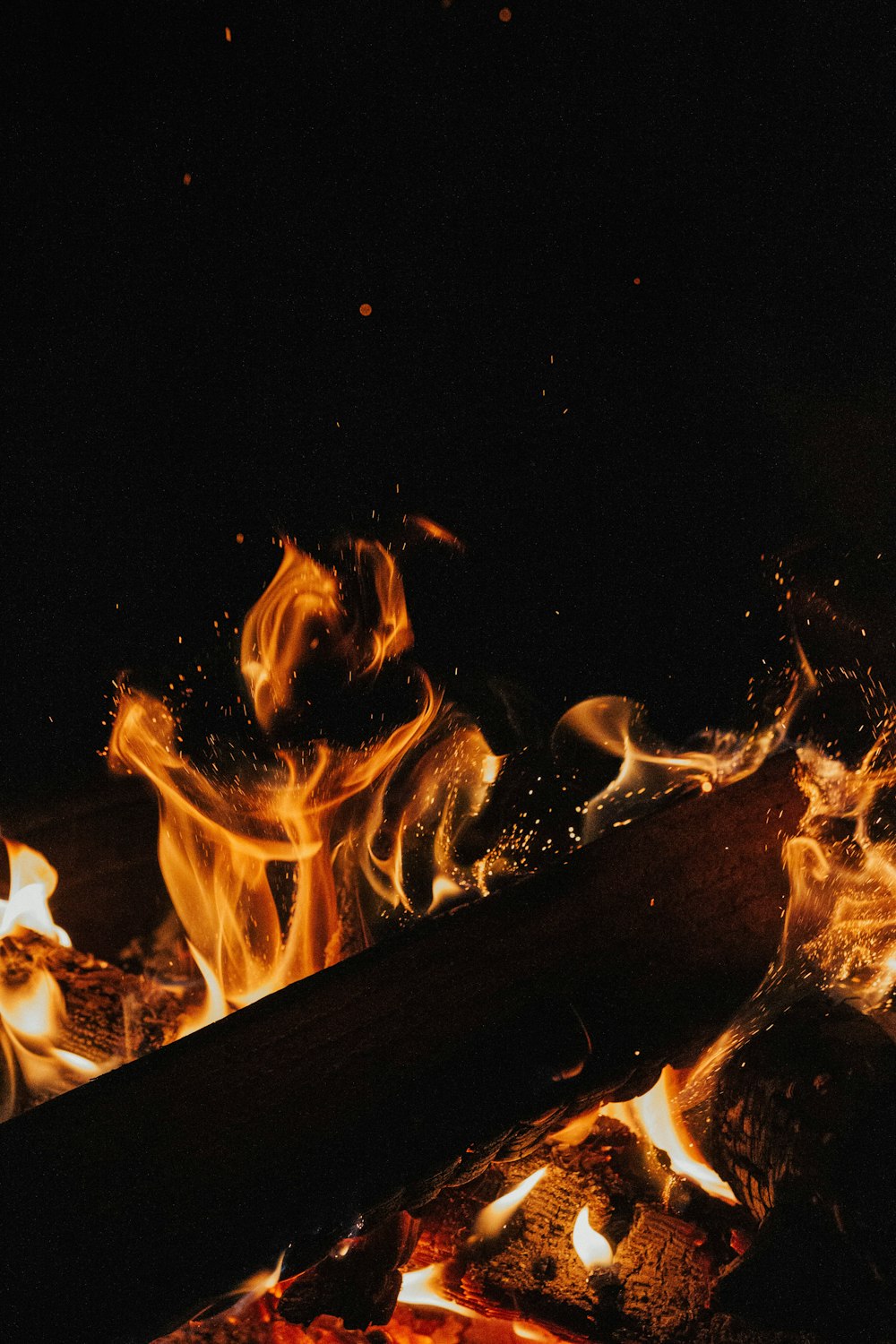 close-up of red fire