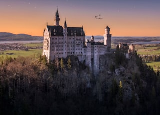 white and blue castle