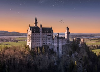 white and blue castle