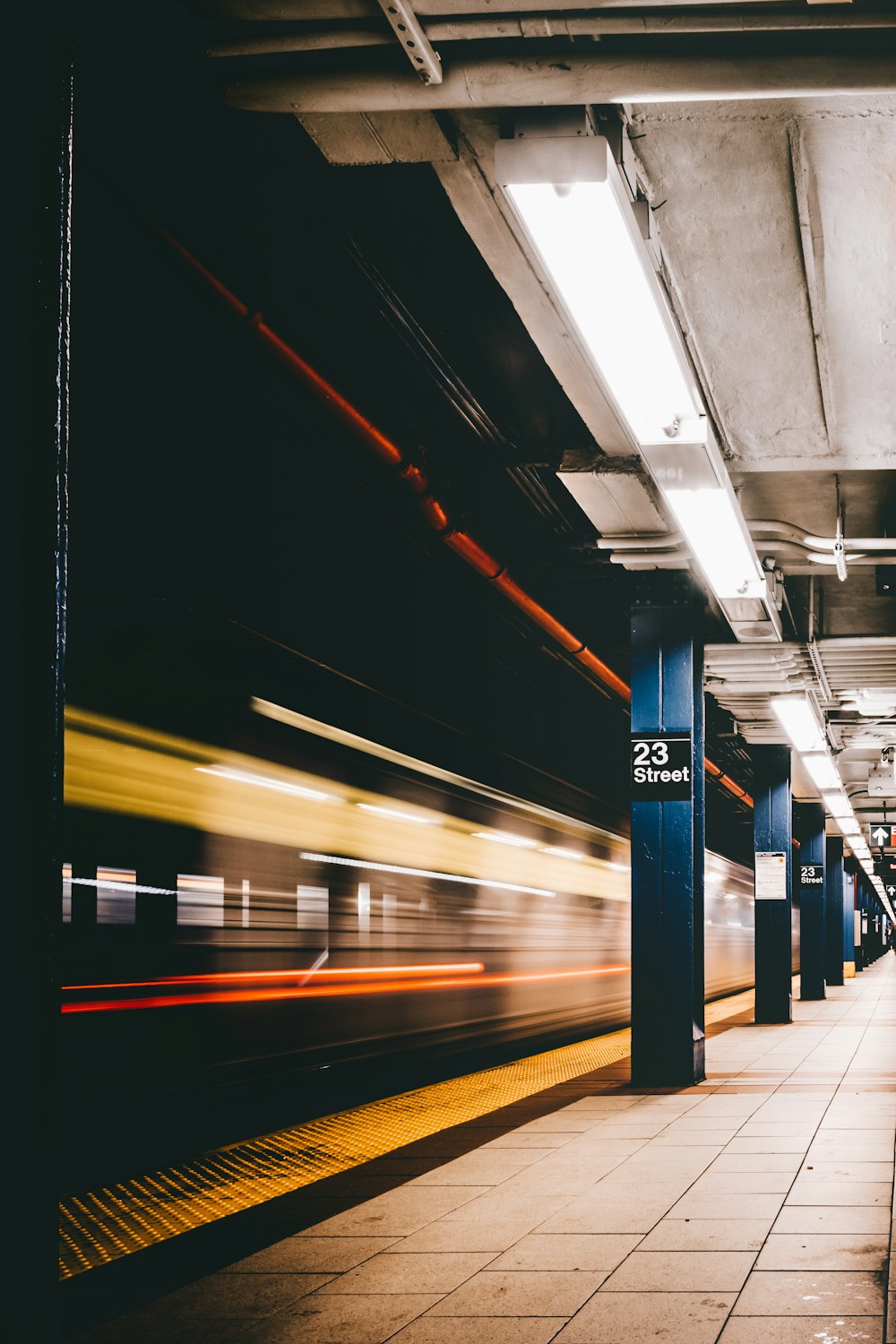 blue and gray train station