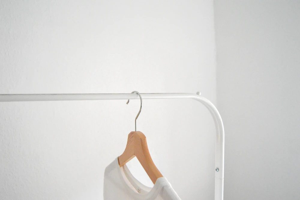 White shirt on a wooden hanger
