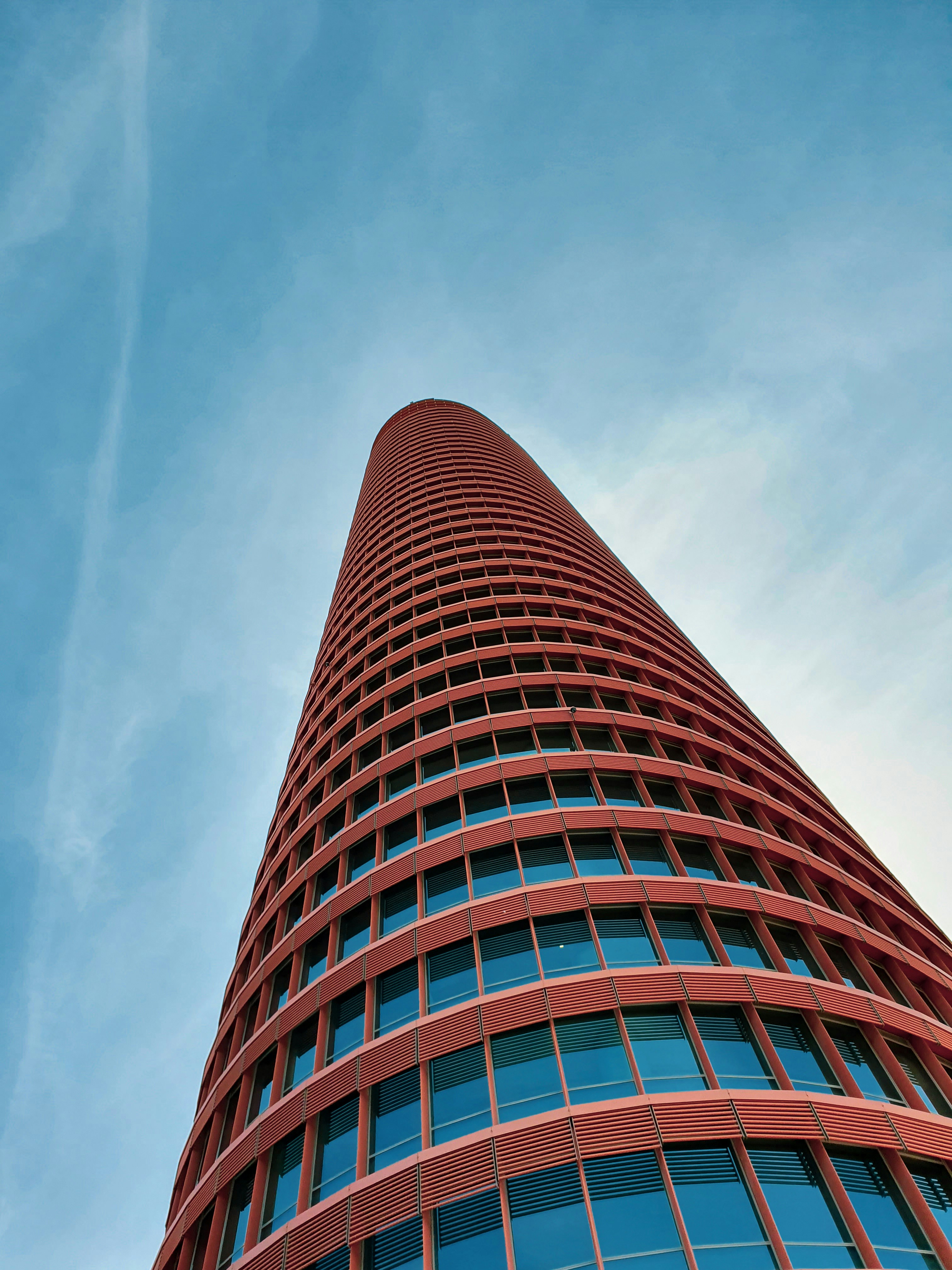 brown and blue building