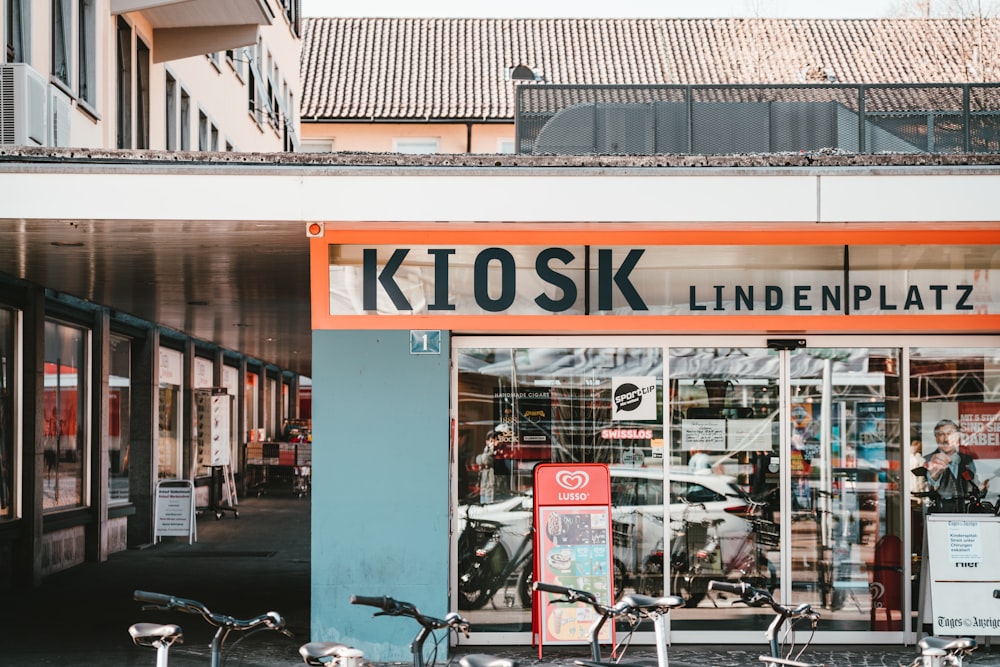 Kiosk signage during daytime