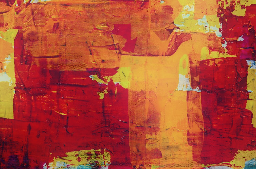 red and orange abstract painting