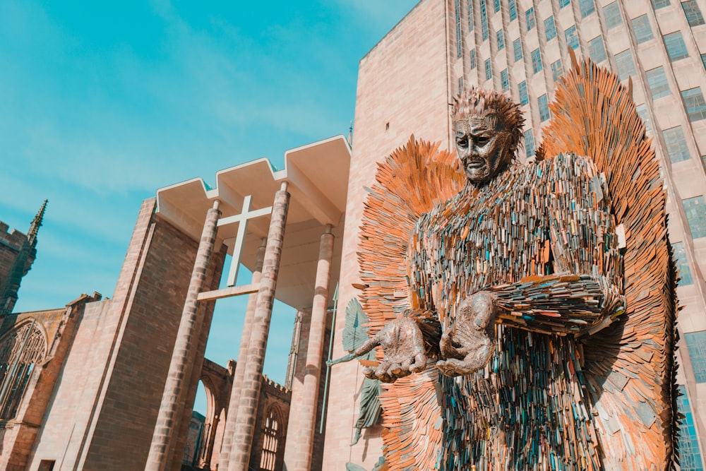 architectural photography of angel statue