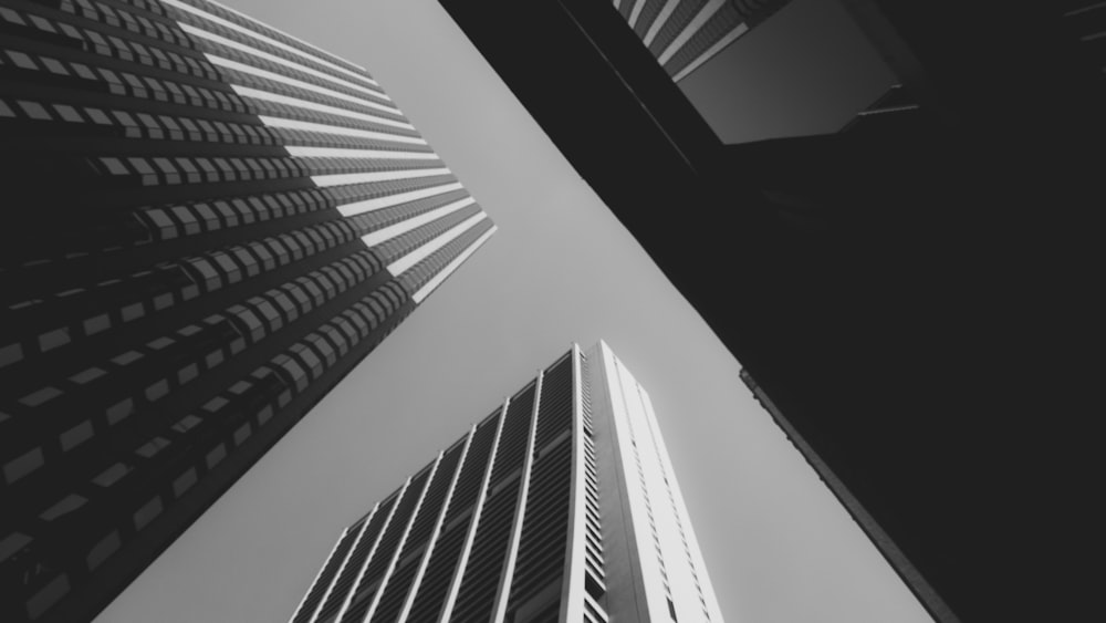 low angle view photography of buildings