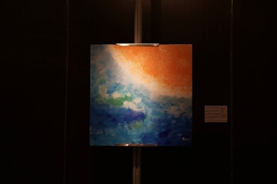 A colorful abstract painting showcasing vibrant hues.