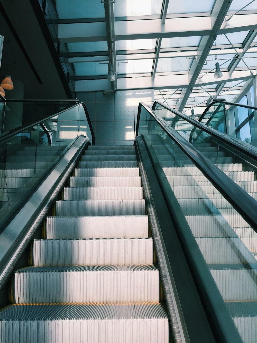 white escalator