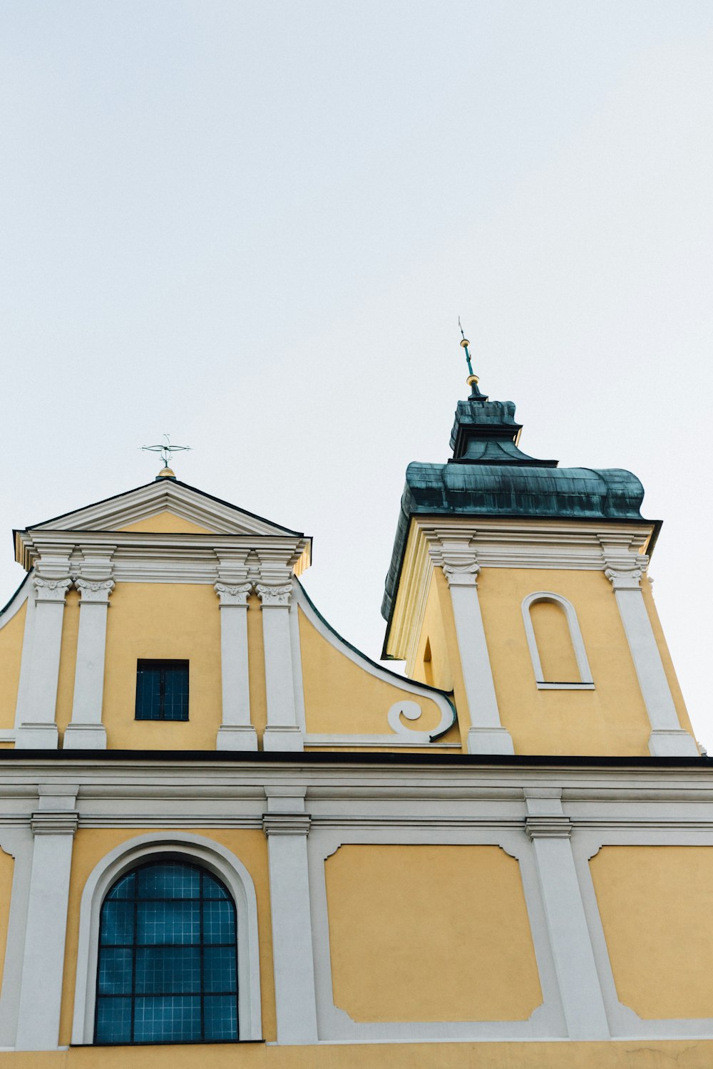 brown and white church