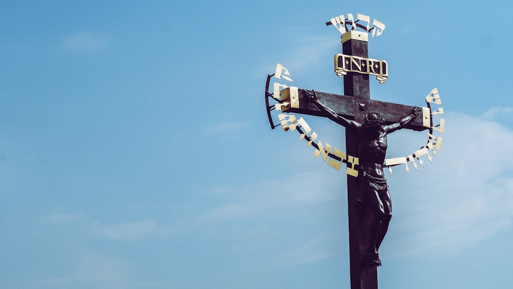 black wooden crucifix
