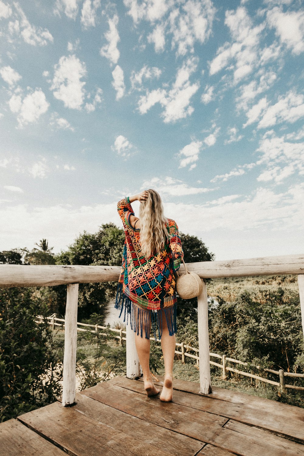 woman standing on terrace