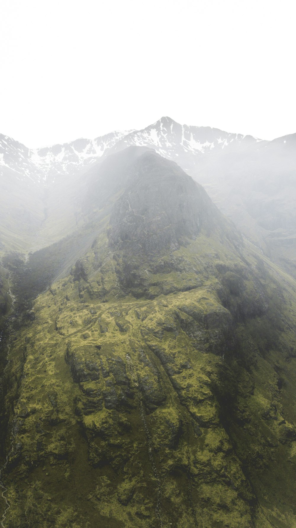 high angle view photography of mountains