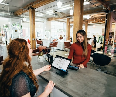 two women near tables