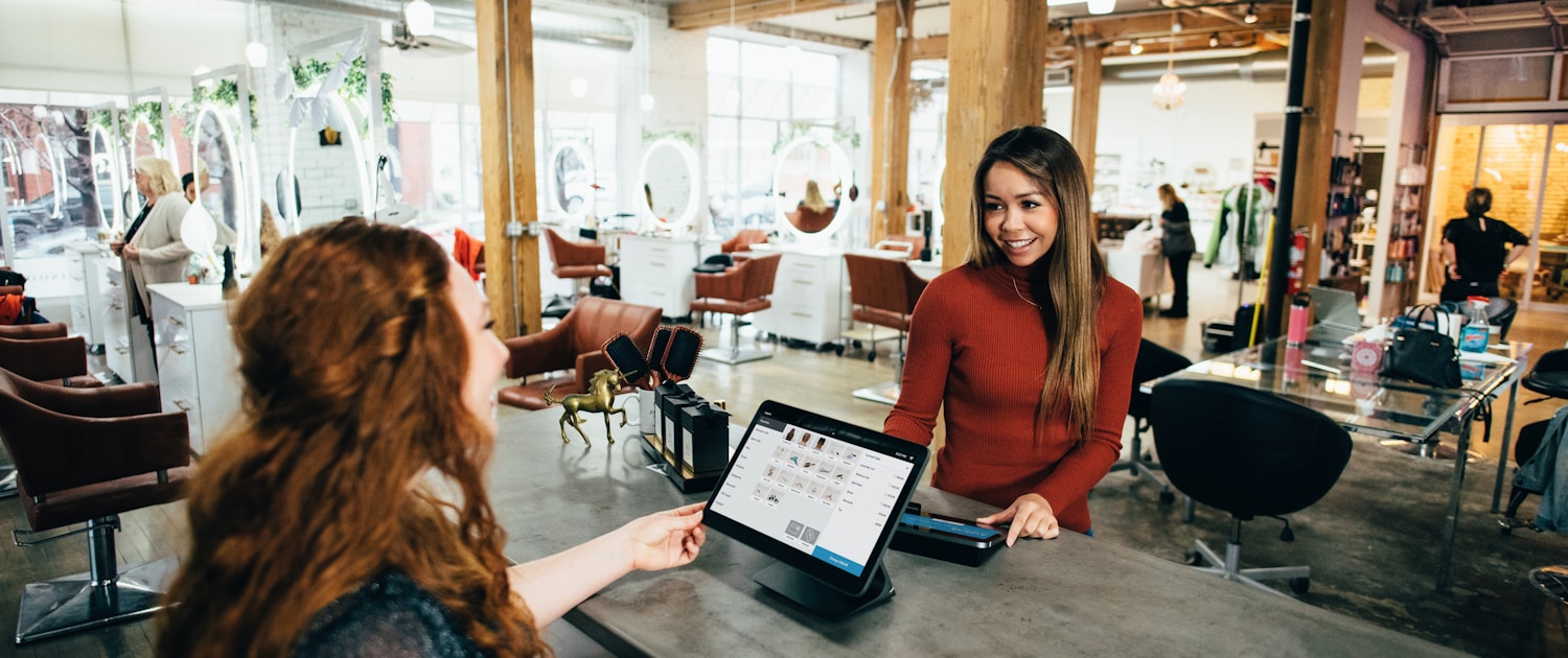 two women near tables