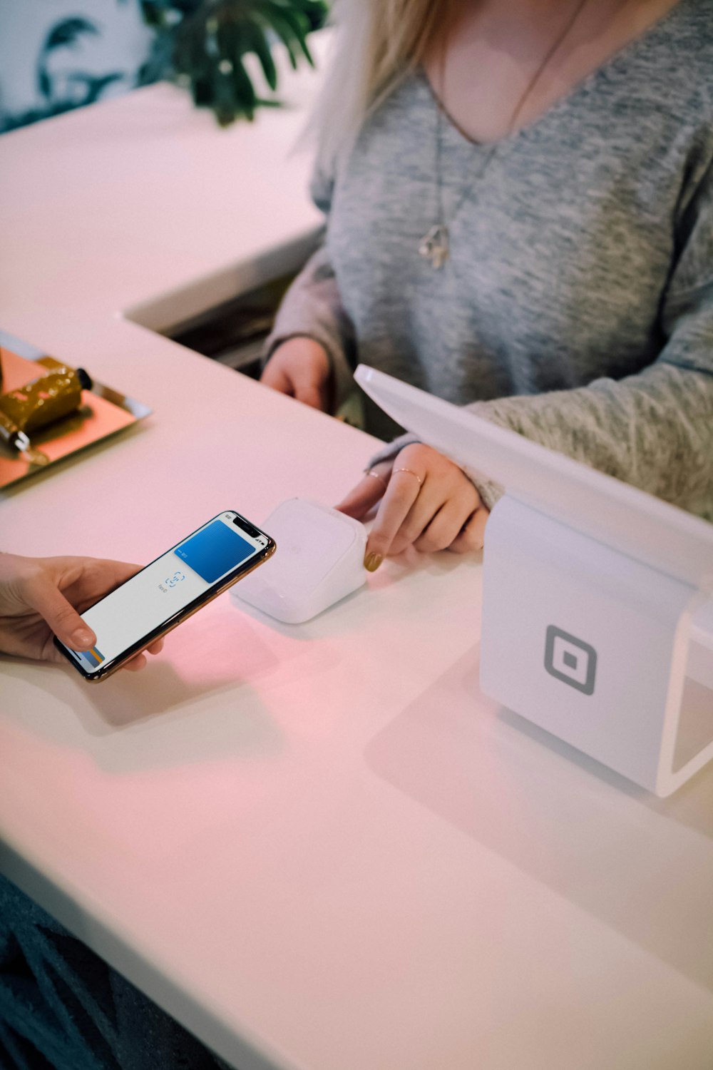 Android smartphone on desk