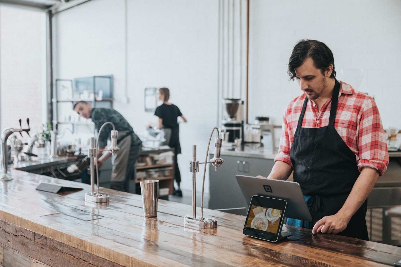 Business owner accepting a card payment
