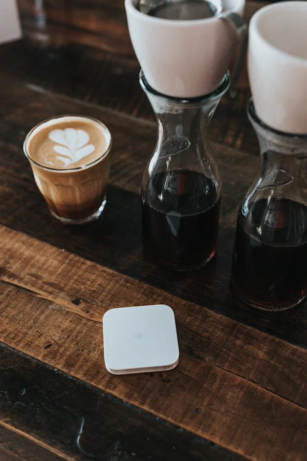 Cafe latte on a table