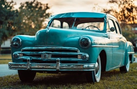 classic teal car