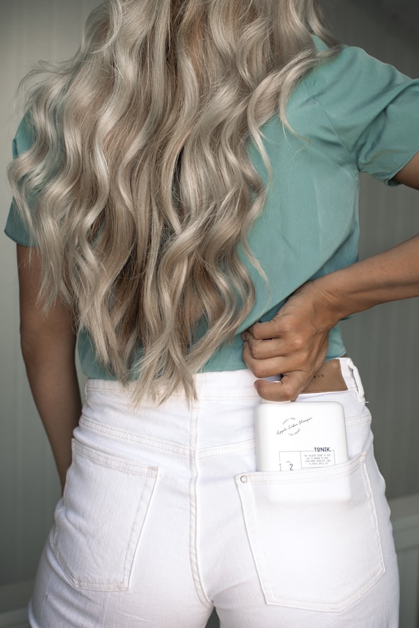 Woman with glossy hair