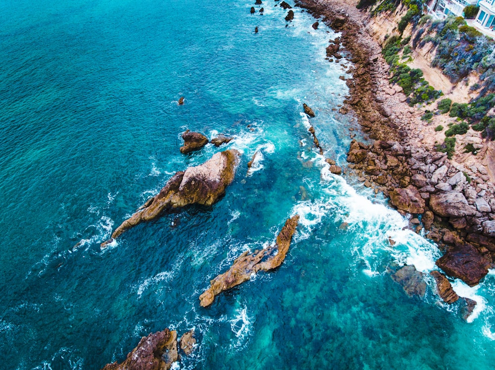 rock boulders in coastal area