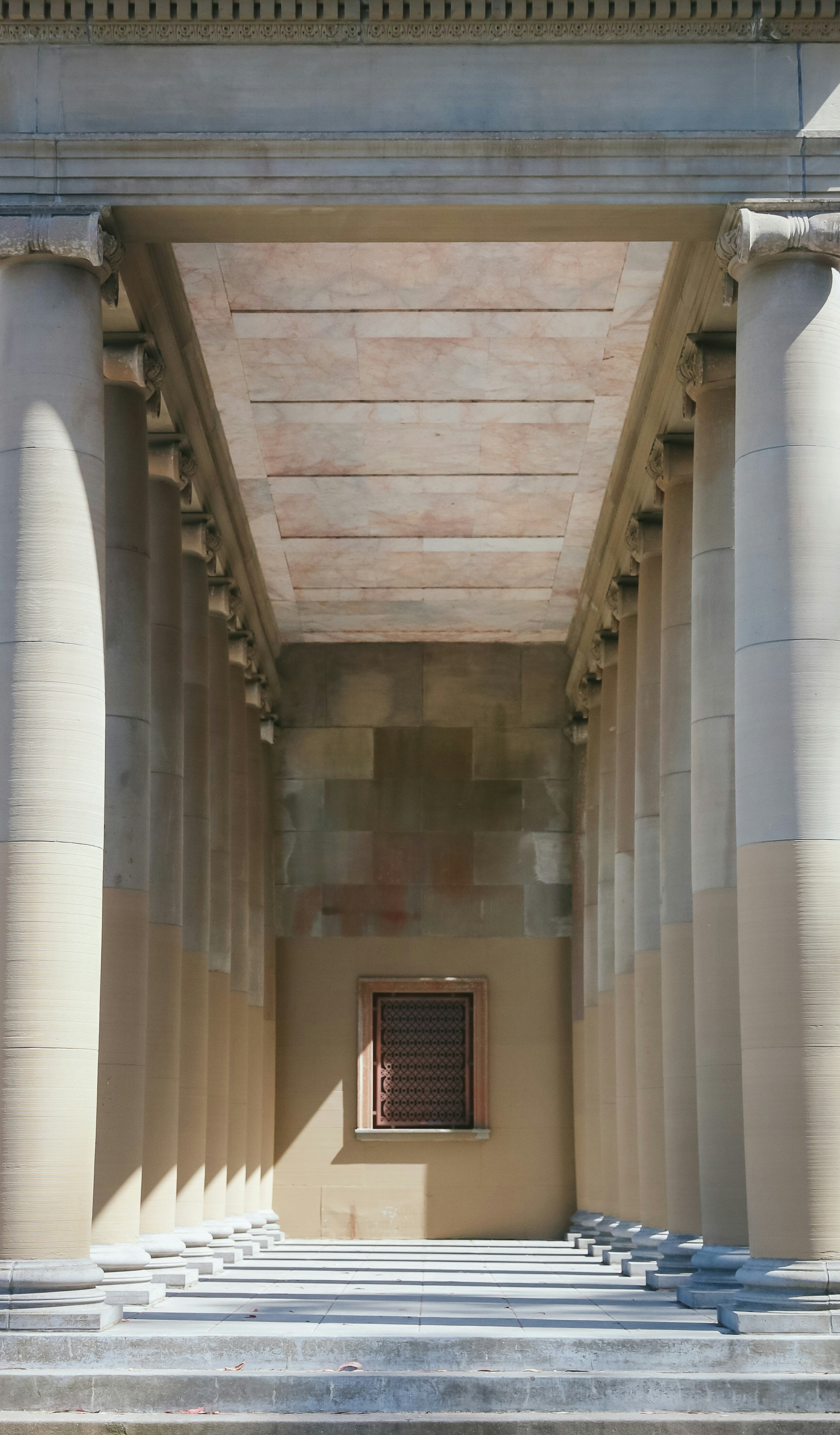 white concrete posts