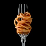 fork with spaghetti