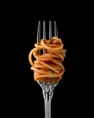 fork with spaghetti - spaghetti day - January 5