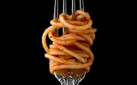 fork with spaghetti