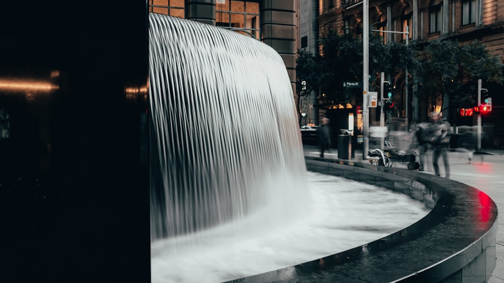 water fountain near structure