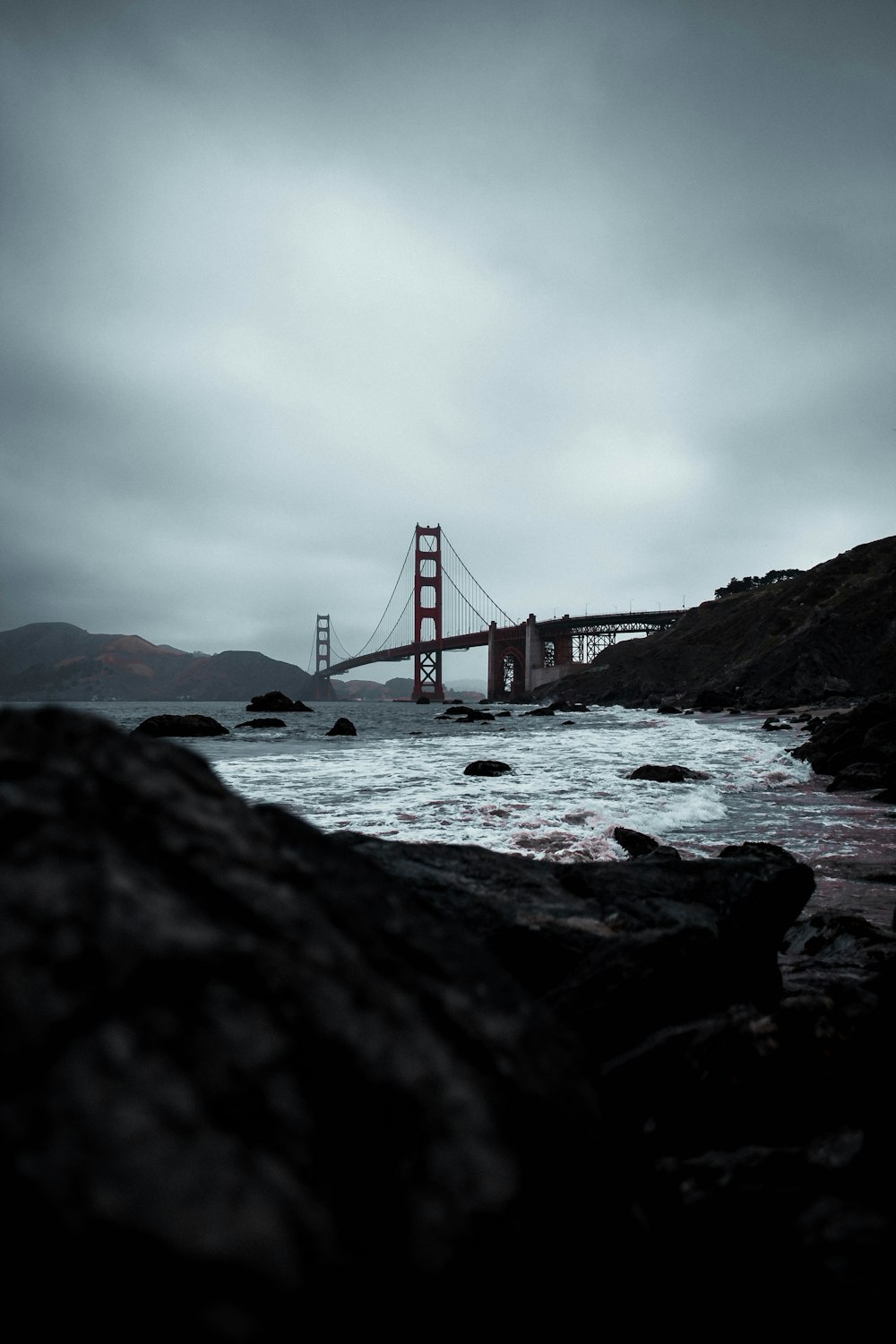 grayscale photography of Golden Gate bridge