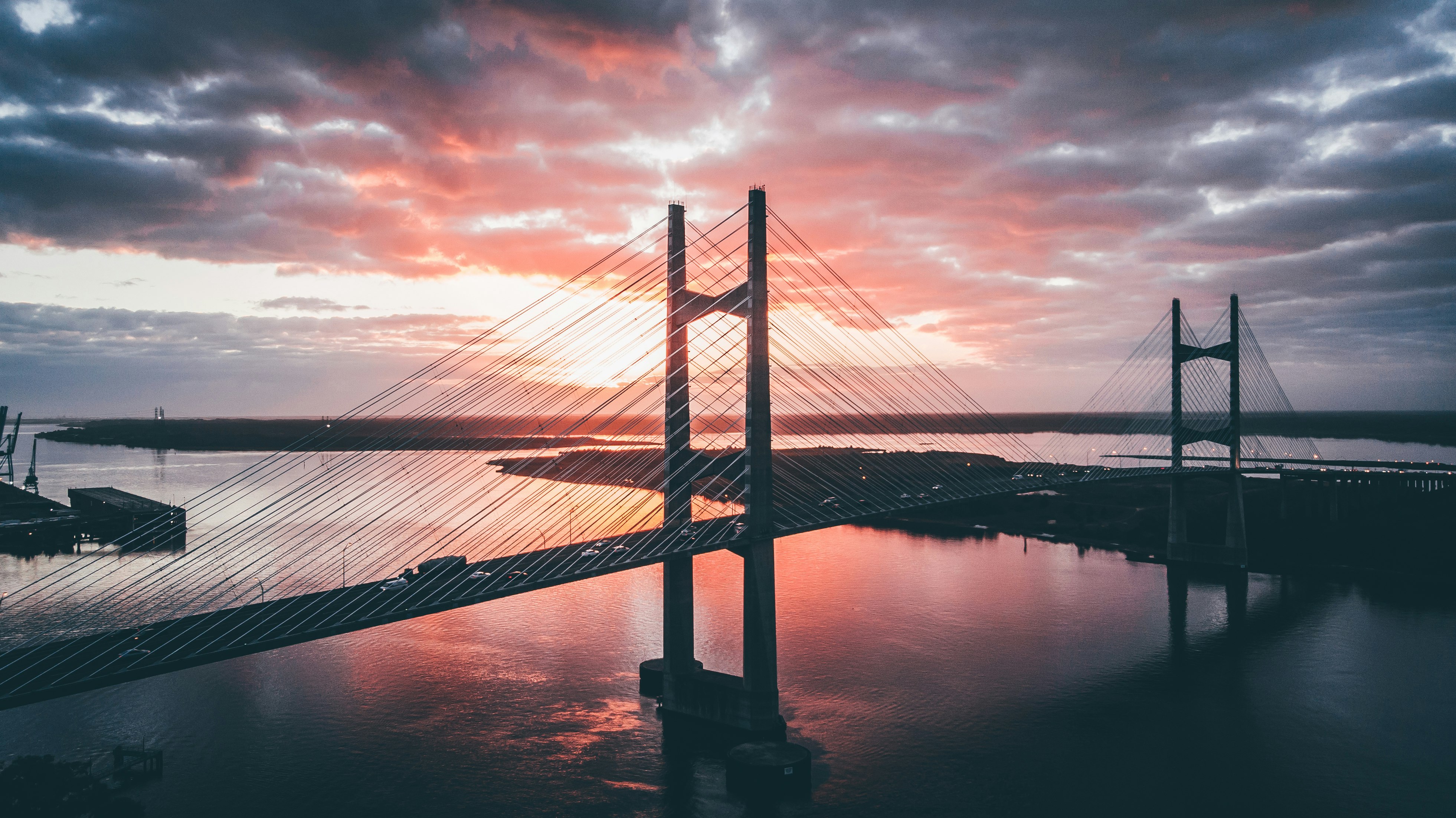 silhouette photography of bridge