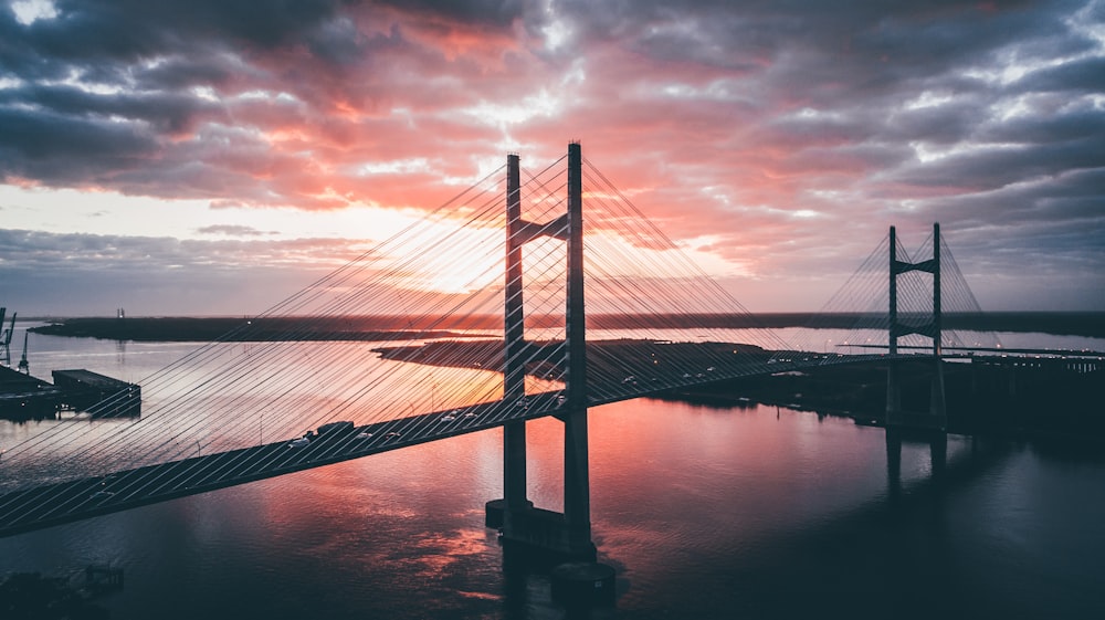 silhouette photography of bridge