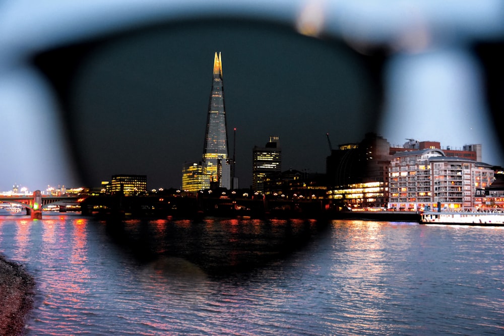 cityscape photography from a sunglasses