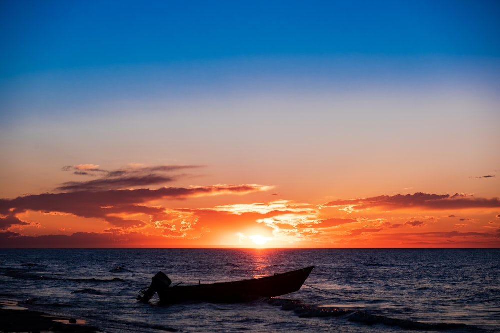 boat under golden hour