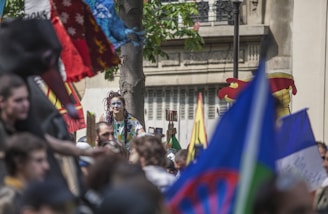 A vibrant street protest in Peru showcasing passionate participants.