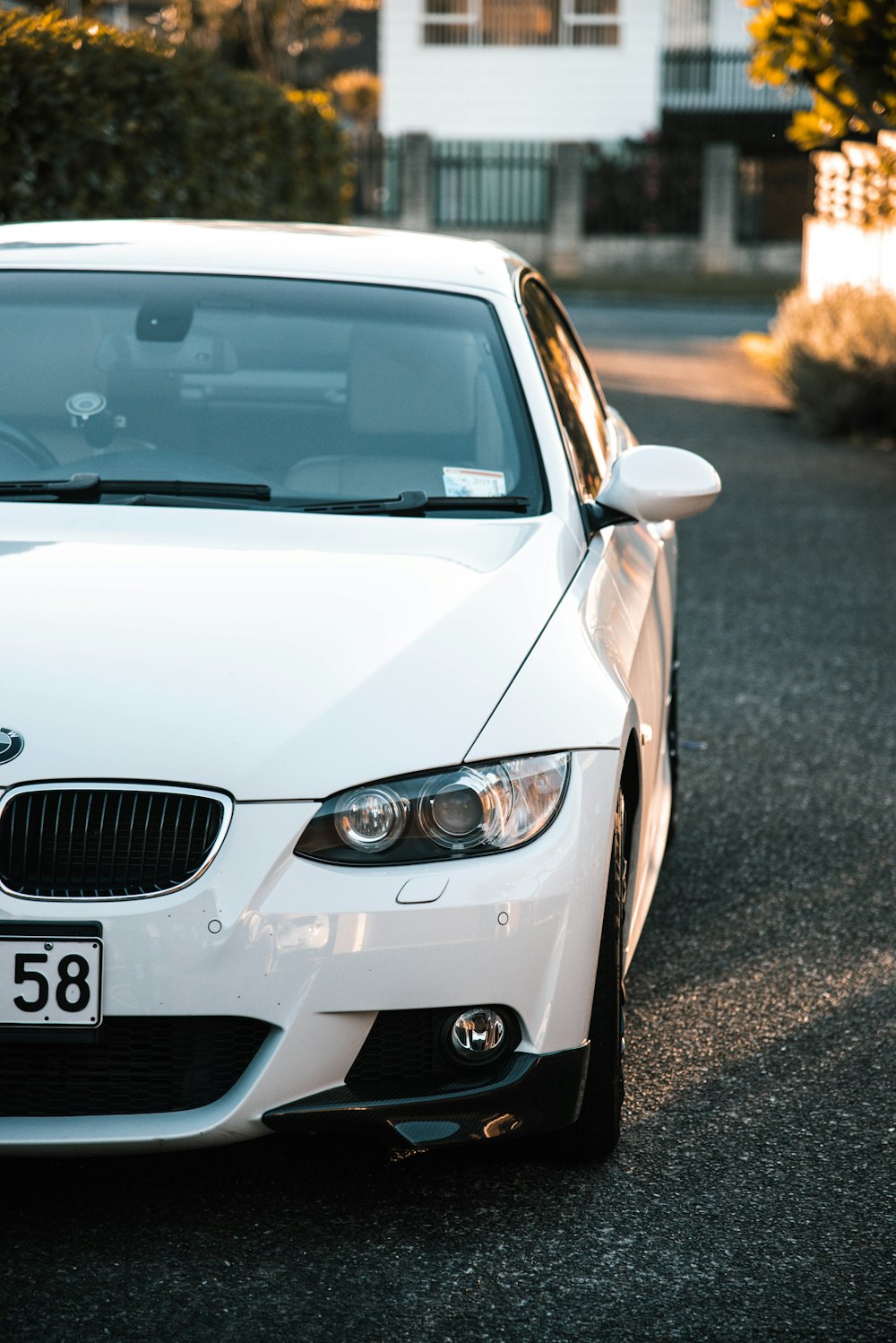 white BMW car