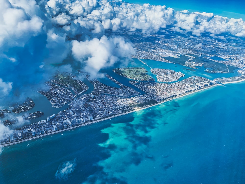 aerial photo of ocean