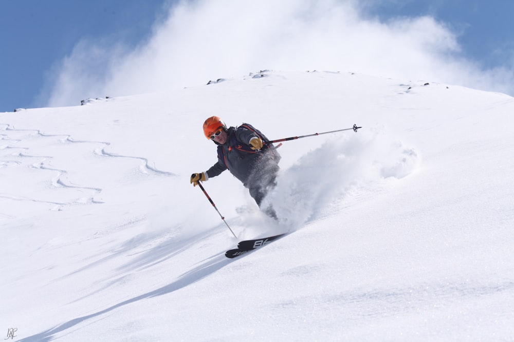 person riding ski blades