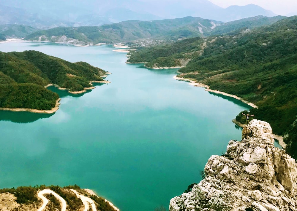 aerial photography of body of water