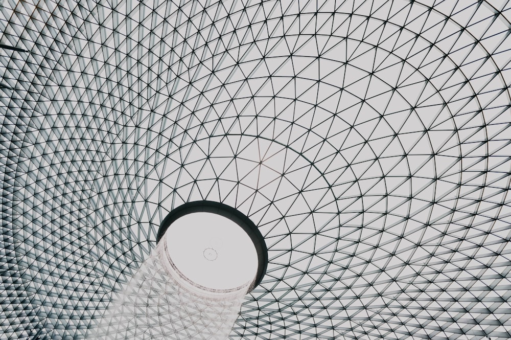 a view of the ceiling of a building