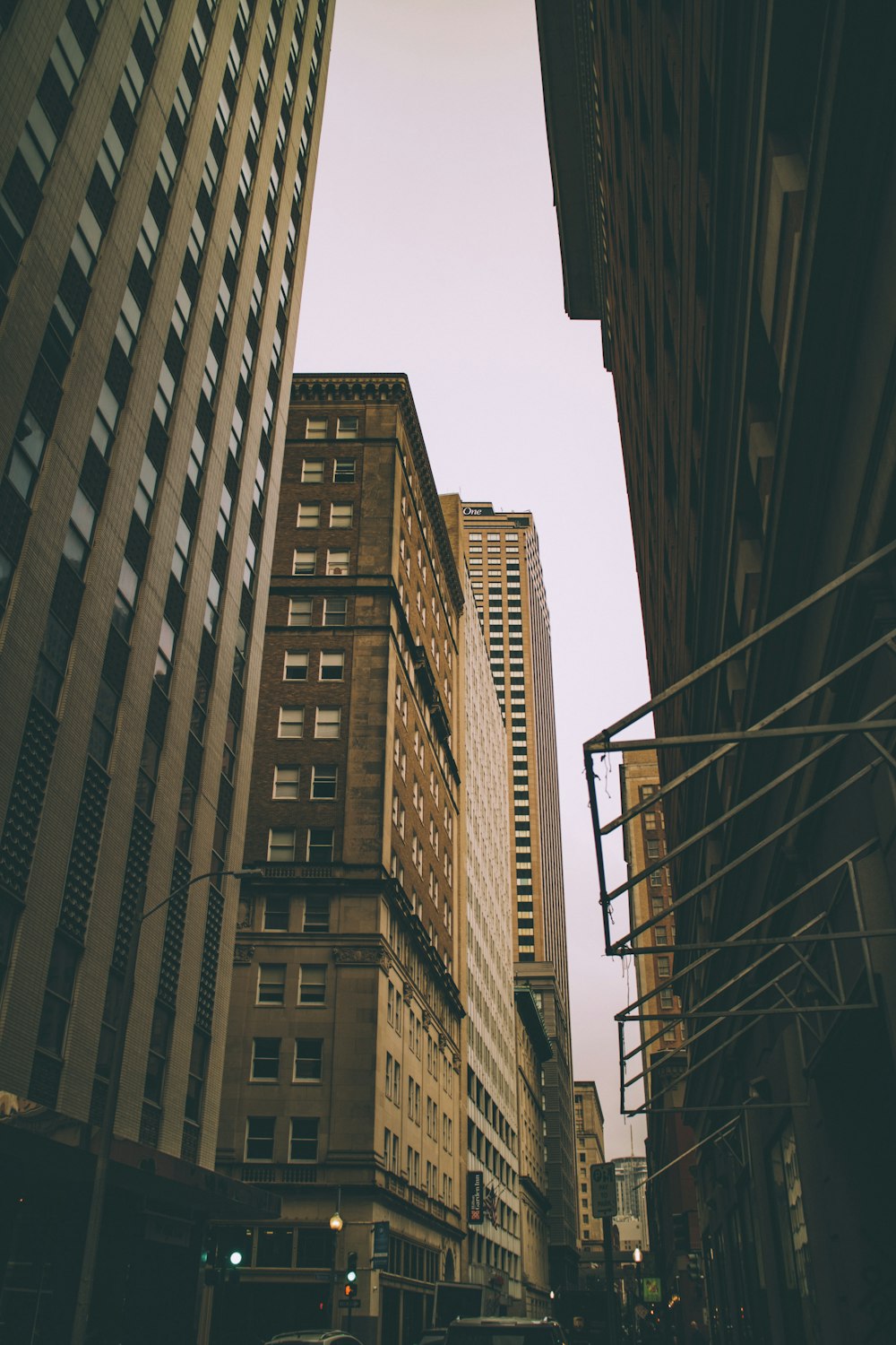 street between high rise buildings