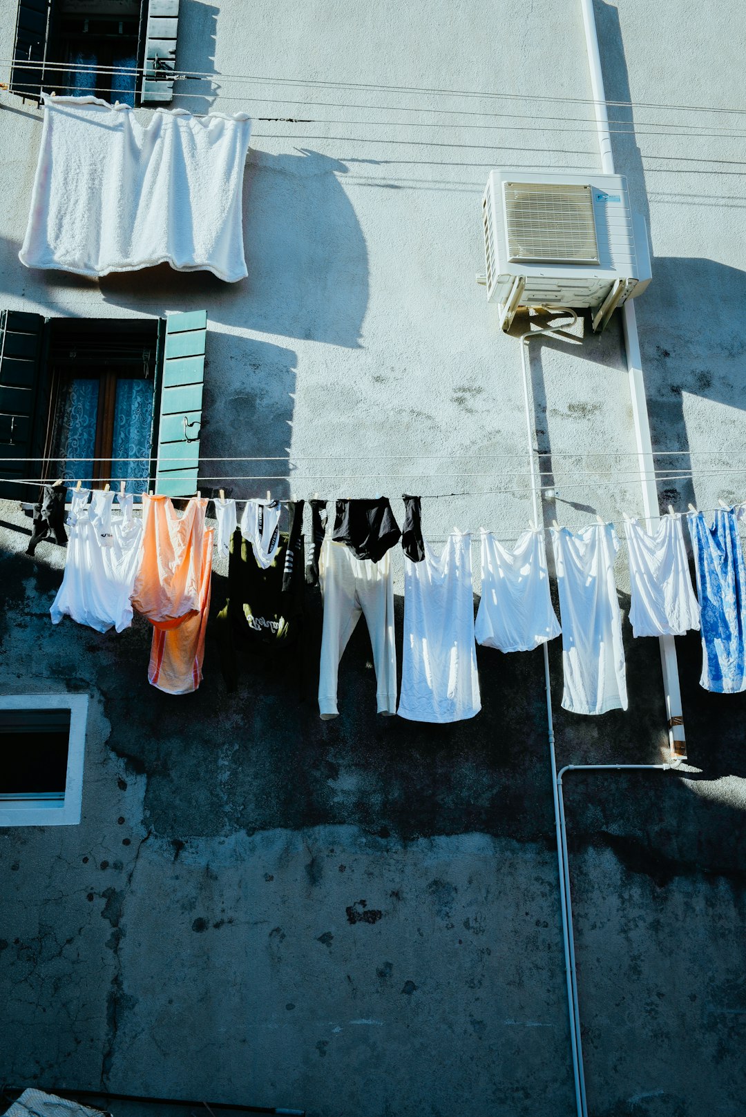 clothes lot hang on hanger during daytime